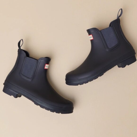NEW HUNTER Original Chelsea Rain Boots Waterproof in Navy For Women 1025 6s3 - Picture 3 of 6